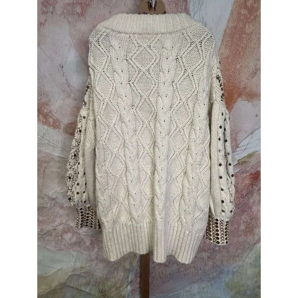 Free People Gilded Cable Embellished Jumper $269 - Picture 8 of 9
